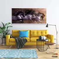 Quadro Decorativo Cavalos em Tecido Canvas 130x60 - Foto 7
