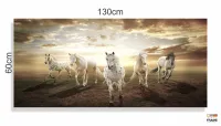 Quadro Decorativo Cavalos em Tecido Canvas 130x60 sala quarto - Foto 3