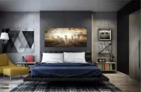 Quadro Decorativo Cavalos em Tecido Canvas 130x60 sala quarto - Foto 4