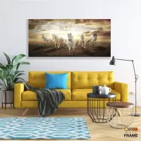 Quadro Decorativo Cavalos em Tecido Canvas 130x60 sala quarto - Foto 7