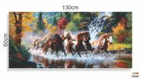 Quadro Decorativo Cavalos Na Natureza Art em Tecido Canvas 130x60 - Foto 3