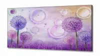 Quadro Decorativo Dente de Leão Lilas em Tecido Canvas 130x60 cm - Foto 2