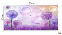 Quadro Decorativo Dente de Leão Lilas em Tecido Canvas 130x60 cm - Foto 3
