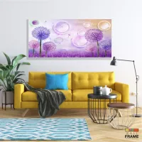 Quadro Decorativo Dente de Leão Lilas em Tecido Canvas 130x60 cm - Foto 7