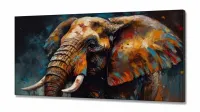 Quadro Decorativo Elefante Color  em Tecido Canvas 130x60 cm - Foto 2
