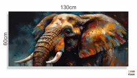 Quadro Decorativo Elefante Color  em Tecido Canvas 130x60 cm - Foto 3