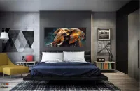Quadro Decorativo Elefante Color  em Tecido Canvas 130x60 cm - Foto 4