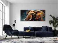 Quadro Decorativo Elefante Color  em Tecido Canvas 130x60 cm - Foto 5