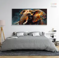 Quadro Decorativo Elefante Color  em Tecido Canvas 130x60 cm - Foto 6