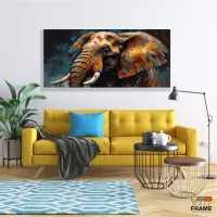 Quadro Decorativo Elefante Color  em Tecido Canvas 130x60 cm - Foto 7