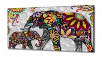 Quadro Decorativo Elefante Colorido em Tecido Canvas 130x60 cm - Foto 2