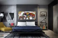 Quadro Decorativo Elefante Colorido em Tecido Canvas 130x60 cm - Foto 4