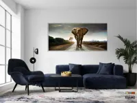 Quadro Decorativo Elefante No Caminho 130x60  em Tecido Canvas - Foto 5