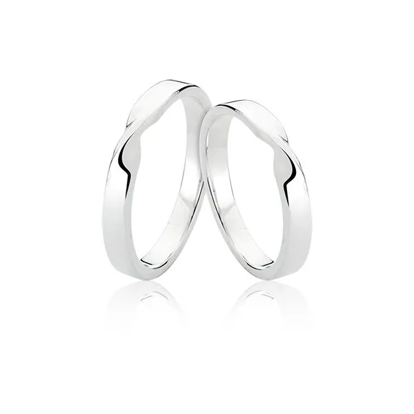 Par de alianças torcido de prata 950 - APT300 Imagem