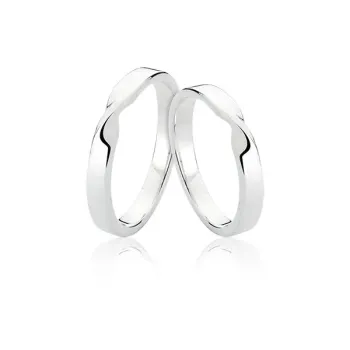 Par de alianças torcido de prata 950 - APT300