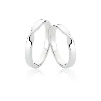 Par de alianças torcido de prata 950 - APT300