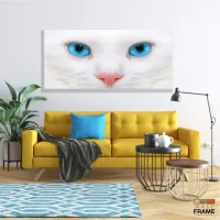 Quadro Decorativo Gato Olho Azul em Tecido Canvas 130x60 - Foto 7