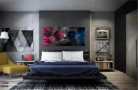 Quadro Decorativo Gato Pisicodelico Óculos em Tecido Canvas 130x60 - Foto 4