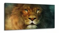 Quadro decorativo Leão Animais Arte em tecido canvas 130x60