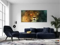 Quadro decorativo Leão Animais Arte em tecido canvas 130x60 - Foto 5