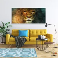 Quadro decorativo Leão Animais Arte em tecido canvas 130x60 - Foto 7