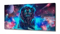 Quadro Decorativo Leão do Universo em tecido canvas 130x60 - Foto 2
