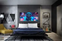 Quadro Decorativo Leão do Universo em tecido canvas 130x60 - Foto 4