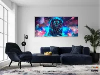 Quadro Decorativo Leão do Universo em tecido canvas 130x60 - Foto 5