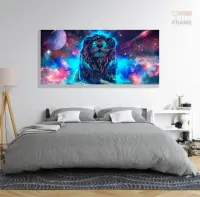 Quadro Decorativo Leão do Universo em tecido canvas 130x60 - Foto 6