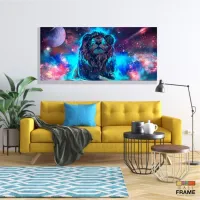 Quadro Decorativo Leão do Universo em tecido canvas 130x60 - Foto 7