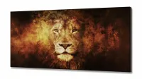 Quadro Decorativo Leão em Chamas em tecido canvas 130x60 - Foto 2