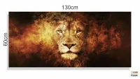 Quadro Decorativo Leão em Chamas em tecido canvas 130x60 - Foto 3