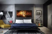 Quadro Decorativo Leão em Chamas em tecido canvas 130x60 - Foto 4