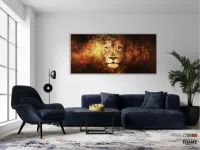 Quadro Decorativo Leão em Chamas em tecido canvas 130x60 - Foto 5