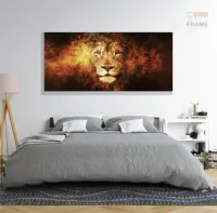 Quadro Decorativo Leão em Chamas em tecido canvas 130x60 - Foto 6