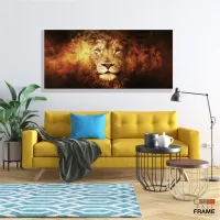Quadro Decorativo Leão em Chamas em tecido canvas 130x60 - Foto 7