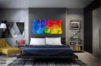 Quadro Decorativo Leão Judá Colorido Moderno Sala em tecido canvas 130x60 - Foto 4