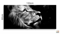 Quadro Decorativo Leão Perfil Preto E Branco em tecido canvas 130x60 Sala Quarto - Foto 3