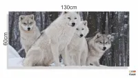 Quadro Decorativo Lobos Paisagem Com Tela em Tecido Canvas 130x60 - Foto 3