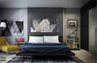 Quadro Decorativo Lobos Paisagem Com Tela em Tecido Canvas 130x60 - Foto 4