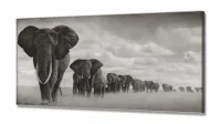 Quadro Decorativo Manada Elefante em Tecido Canvas 130x60 - Foto 2
