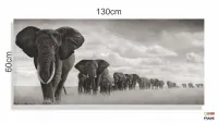 Quadro Decorativo Manada Elefante em Tecido Canvas 130x60 - Foto 3