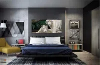 Quadro Decorativo Natureza Tigres Selvagens em Tecido Canvas 130x60 - Foto 4