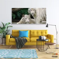 Quadro Decorativo Natureza Tigres Selvagens em Tecido Canvas 130x60 - Foto 7