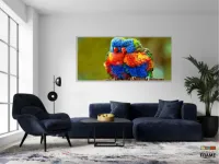 Quadro Decorativo Passaro Colorido em Tecido Canvas 130x60 - Foto 5