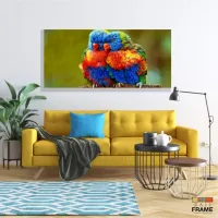 Quadro Decorativo Passaro Colorido em Tecido Canvas 130x60 - Foto 7