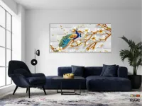 Quadro Decorativo Pavão Do Paraíso em Tecido Canvas 130x60 - Foto 5