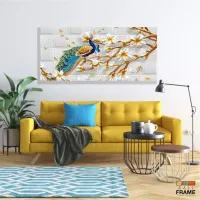 Quadro Decorativo Pavão Do Paraíso em Tecido Canvas 130x60 - Foto 7