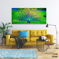 Quadro Decorativo Pavãoem Tecido Canvas 130x60 - Foto 7