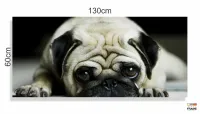 Quadro Decorativo Pug Cachorro Com Tela em Tecido Canvas 130x60 - Foto 3